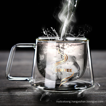 Dishwasher Microwave Safe Coffee Mug Double Wall Glass Cups